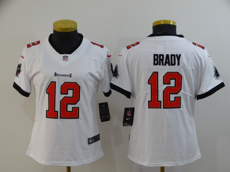 WomenTampa Bay Buccaneers #12 Brady white New Nike Limited Vapor Untouchable NFL Jerseys->women nfl jersey->Women Jersey